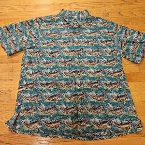 Kahala Men's Fish Hawaiian Shirt Size XL